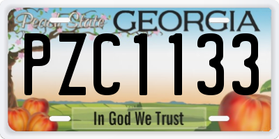 GA license plate PZC1133