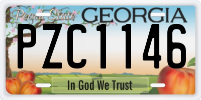 GA license plate PZC1146