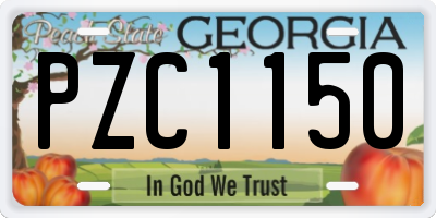 GA license plate PZC1150