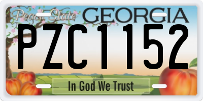 GA license plate PZC1152