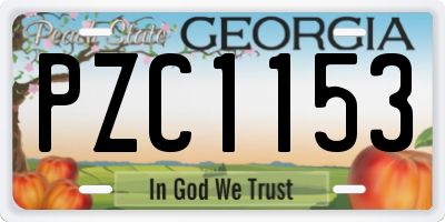 GA license plate PZC1153