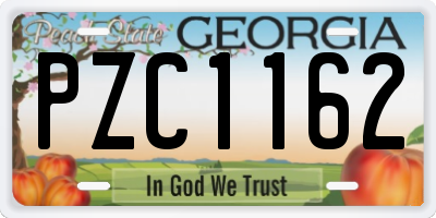 GA license plate PZC1162