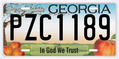 GA license plate PZC1189