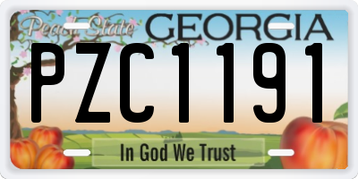 GA license plate PZC1191