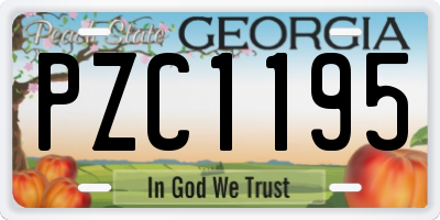GA license plate PZC1195