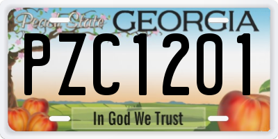 GA license plate PZC1201
