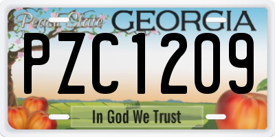 GA license plate PZC1209