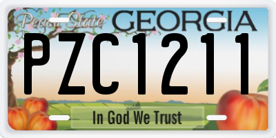GA license plate PZC1211