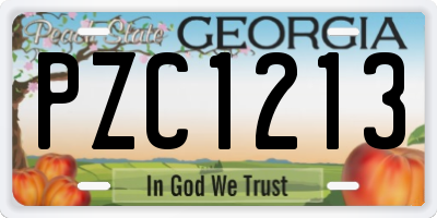 GA license plate PZC1213