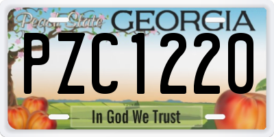 GA license plate PZC1220