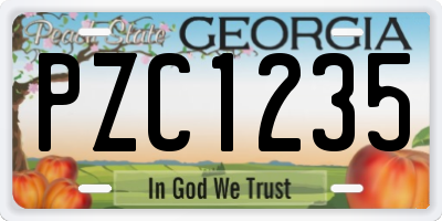 GA license plate PZC1235
