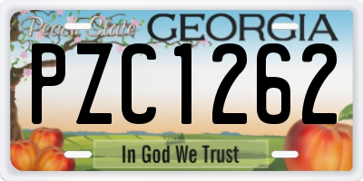 GA license plate PZC1262