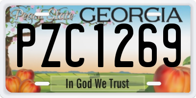 GA license plate PZC1269