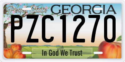 GA license plate PZC1270