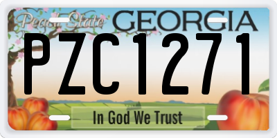 GA license plate PZC1271