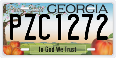 GA license plate PZC1272