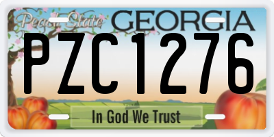 GA license plate PZC1276