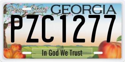 GA license plate PZC1277