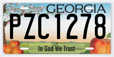 GA license plate PZC1278