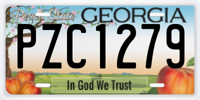 GA license plate PZC1279