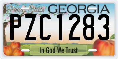 GA license plate PZC1283