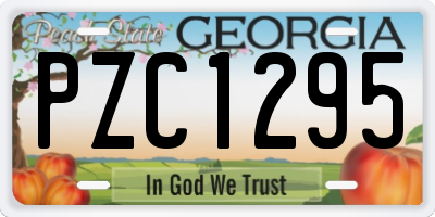 GA license plate PZC1295