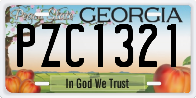 GA license plate PZC1321
