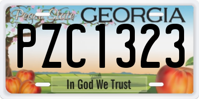 GA license plate PZC1323