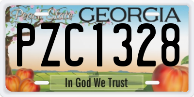 GA license plate PZC1328