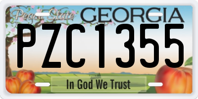 GA license plate PZC1355