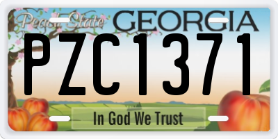 GA license plate PZC1371