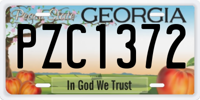 GA license plate PZC1372