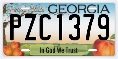 GA license plate PZC1379