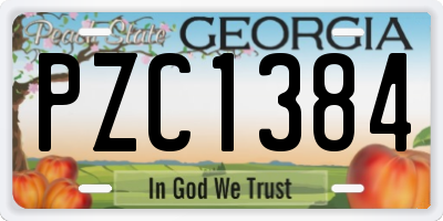 GA license plate PZC1384