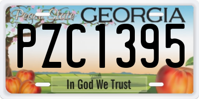 GA license plate PZC1395