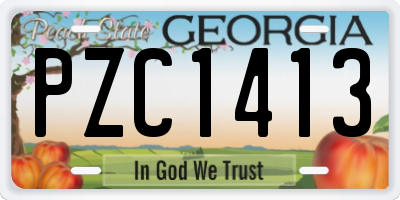 GA license plate PZC1413