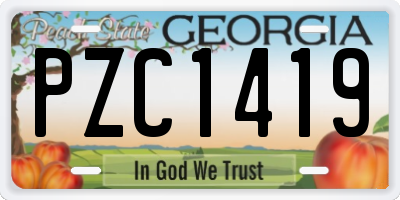 GA license plate PZC1419