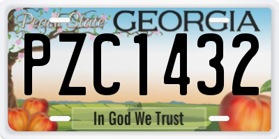 GA license plate PZC1432