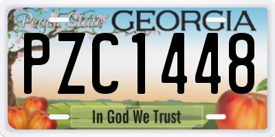 GA license plate PZC1448