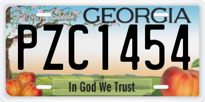 GA license plate PZC1454