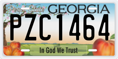 GA license plate PZC1464