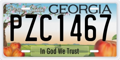 GA license plate PZC1467