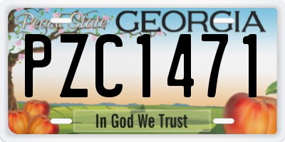 GA license plate PZC1471