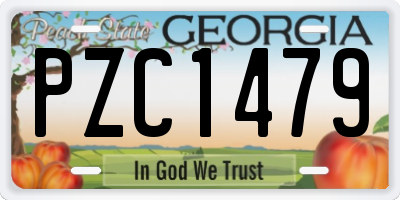 GA license plate PZC1479