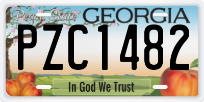 GA license plate PZC1482