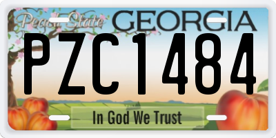 GA license plate PZC1484