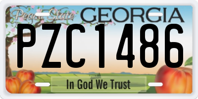 GA license plate PZC1486