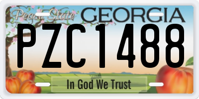 GA license plate PZC1488