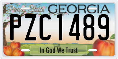 GA license plate PZC1489