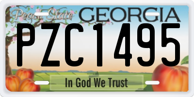 GA license plate PZC1495